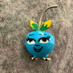 Vintage Anthropomorphic Blueberry Brooch